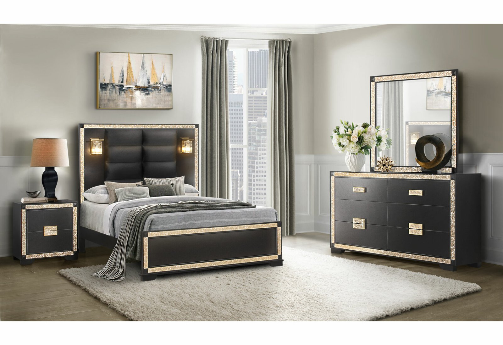 Blake-Queen-4PCS-RSC-10.jpg BLAKE BLACK/GOLD NIGHTSTAND - Image 4