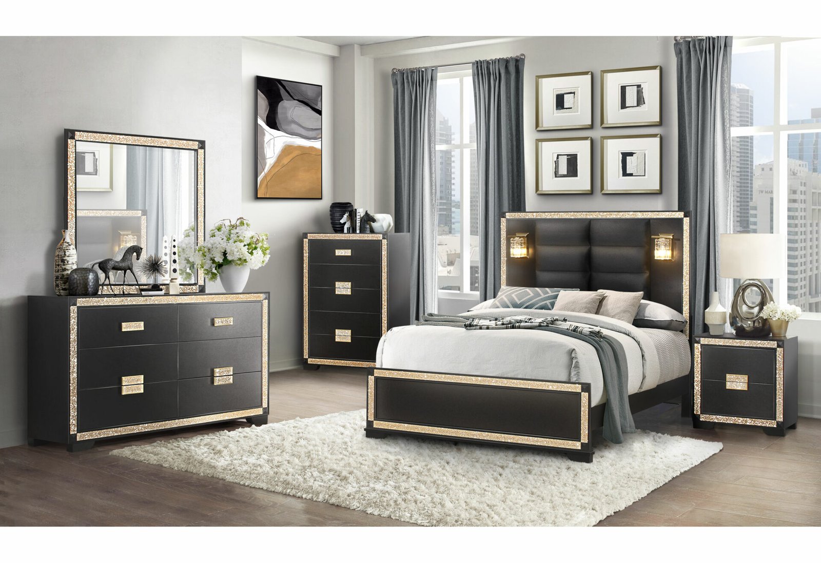 Blake-Queen-5PCS-RSC-6.jpg BLAKE BLACK/GOLD NIGHTSTAND - Image 3