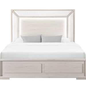 CLARA BEIGE KING BED WITH LED