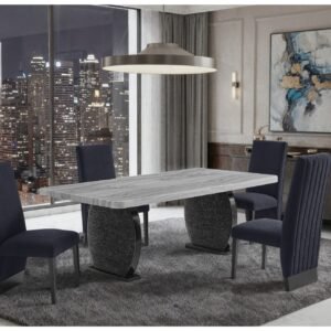 Home D2502 DINING TABLE AND 4 D12 BLACK DINING CHAIR