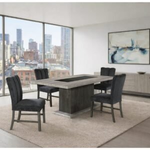 D8030 DINING TABLE AND 6 D8030 DINING CHAIRS