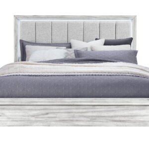 ELSIE GREY KING BED WITH LED