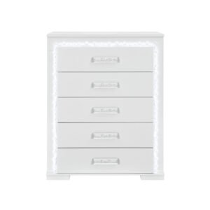 NAOMI SILVER MARBLE CHEST WITH LED