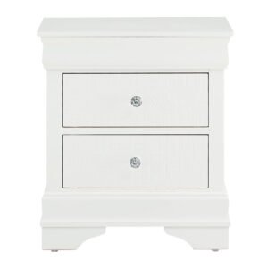 POMPEI METALLIC WHITE NIGHTSTAND
